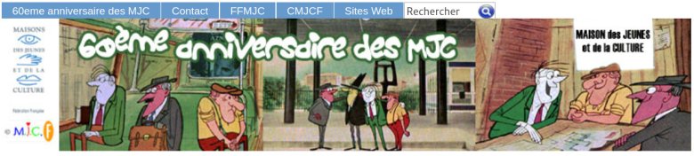 Frise d'accueil du site des 60 ans des MJC